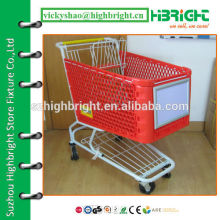 aluminium alloy shopping trolley front advertising board